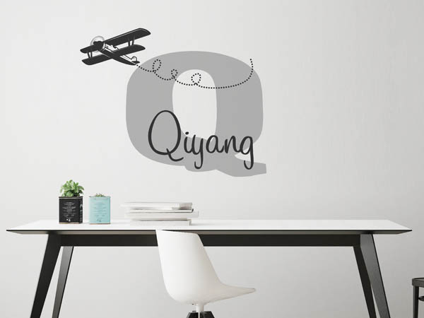 Wandtattoo Qiyang mit Flugzeug