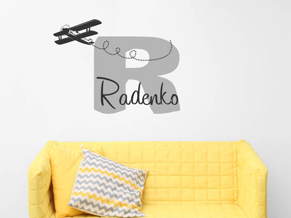 Wandtattoo Radenko mit Flugzeug