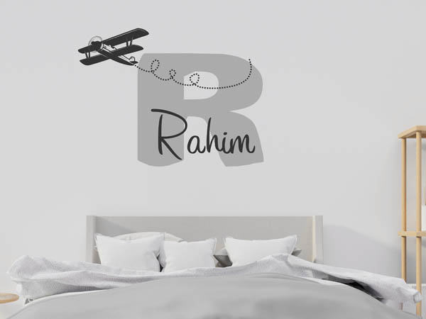 Wandtattoo Rahim mit Flugzeug