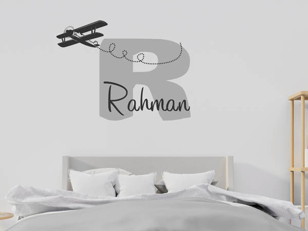 Wandtattoo Rahman mit Flugzeug