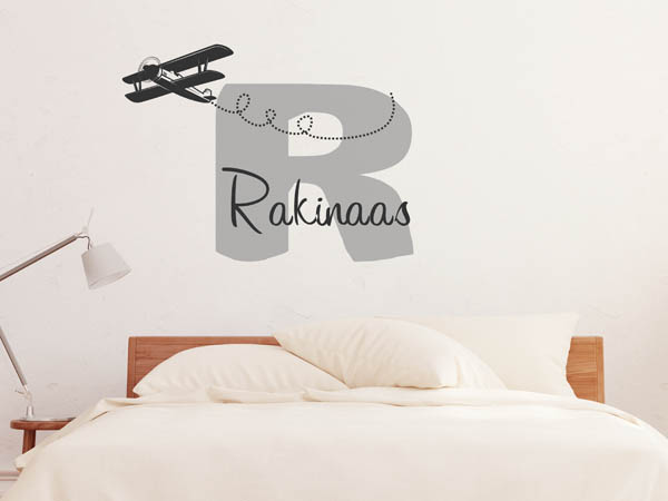 Wandtattoo Rakinaas mit Flugzeug