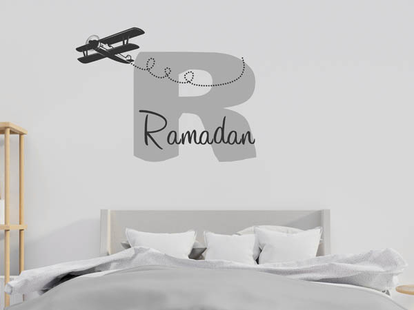 Wandtattoo Ramadan mit Flugzeug