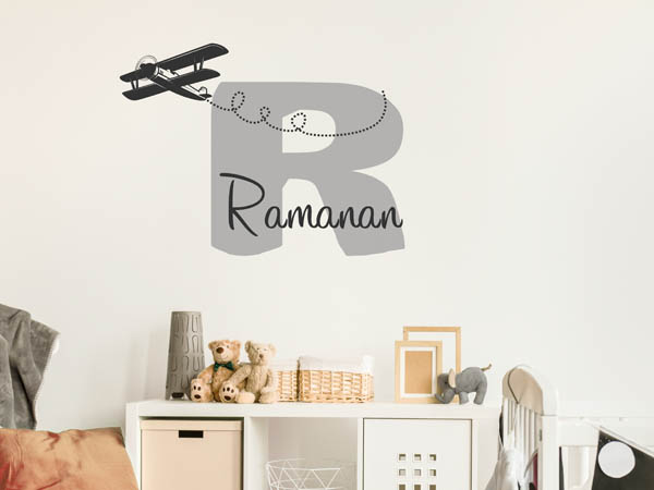 Wandtattoo Ramanan mit Flugzeug