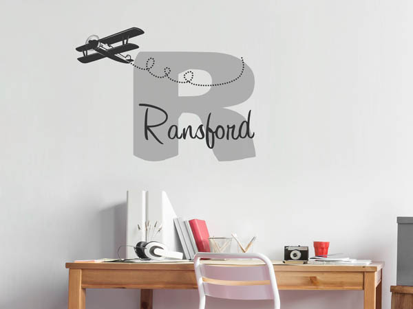 Wandtattoo Ransford mit Flugzeug