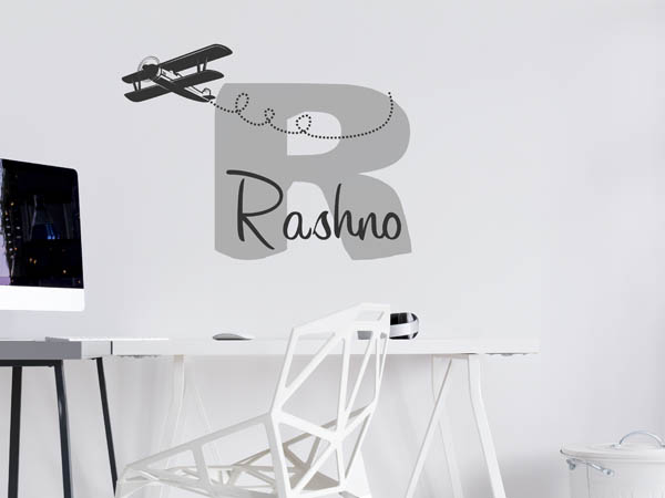 Wandtattoo Rashno mit Flugzeug