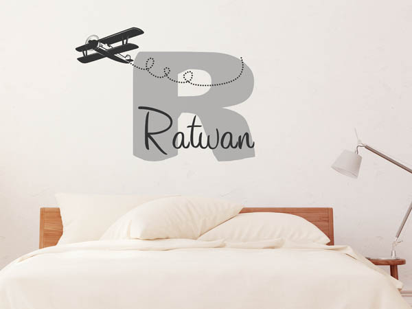 Wandtattoo Ratwan mit Flugzeug