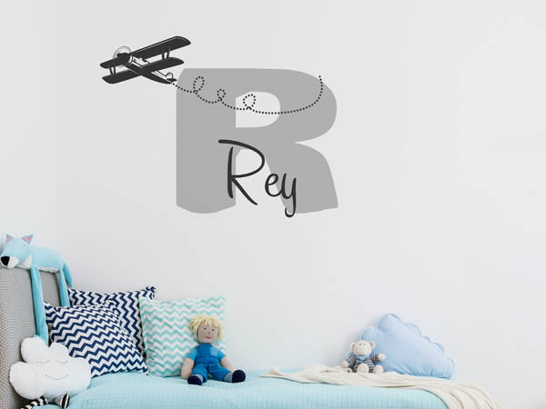 Wandtattoo Rey mit Flugzeug