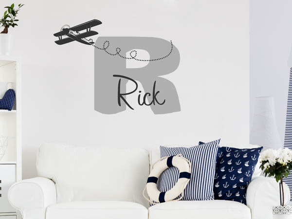 Wandtattoo Rick mit Flugzeug