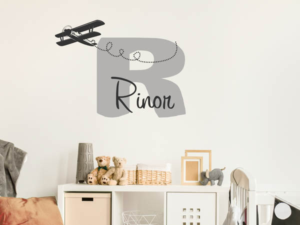 Wandtattoo Rinor mit Flugzeug