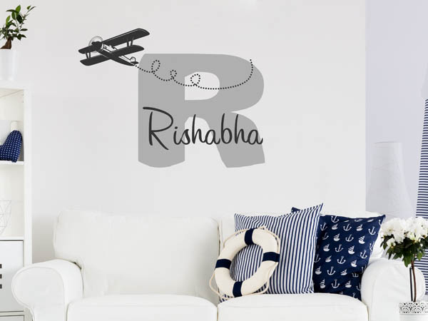 Wandtattoo Rishabha mit Flugzeug