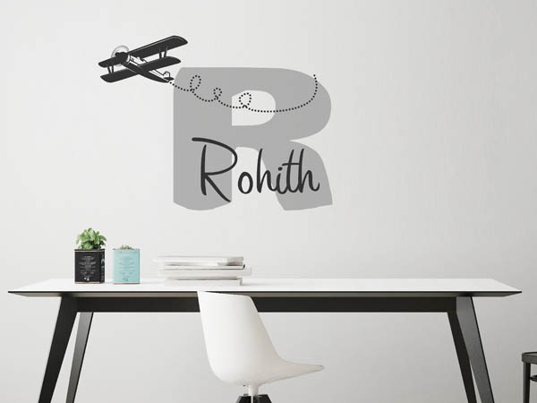 Wandtattoo Rohith mit Flugzeug