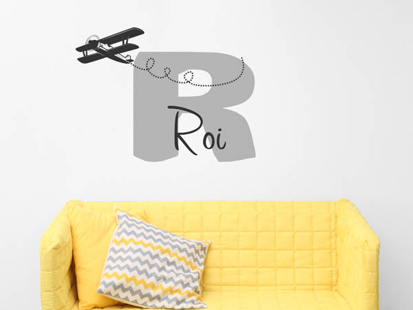 Wandtattoo Roi mit Flugzeug
