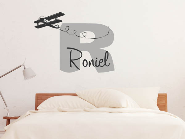 Wandtattoo Roniel mit Flugzeug