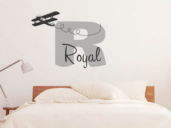 Wandtattoo Royal mit Flugzeug