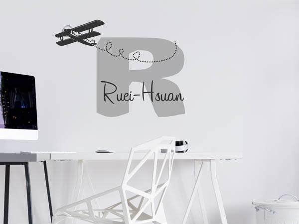 Wandtattoo Ruei-Hsuan mit Flugzeug