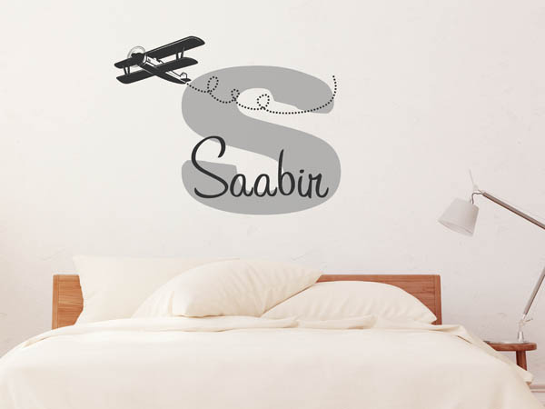 Wandtattoo Saabir mit Flugzeug