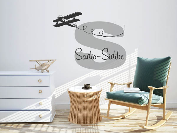 Wandtattoo Sadio-Sidibe mit Flugzeug