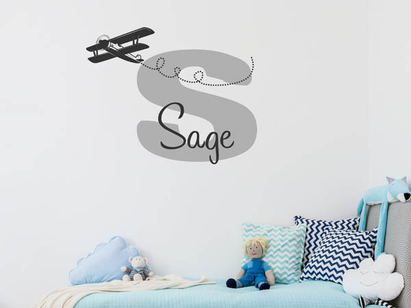 Wandtattoo Sage mit Flugzeug