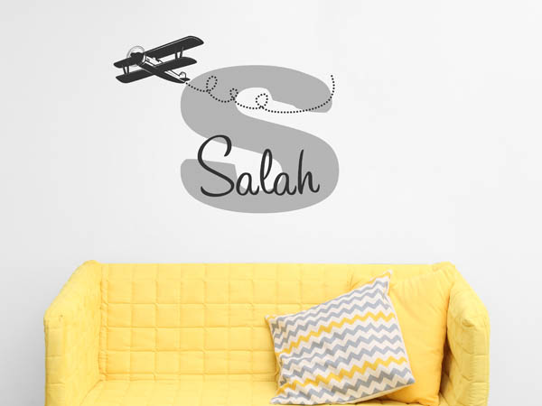 Wandtattoo Salah mit Flugzeug