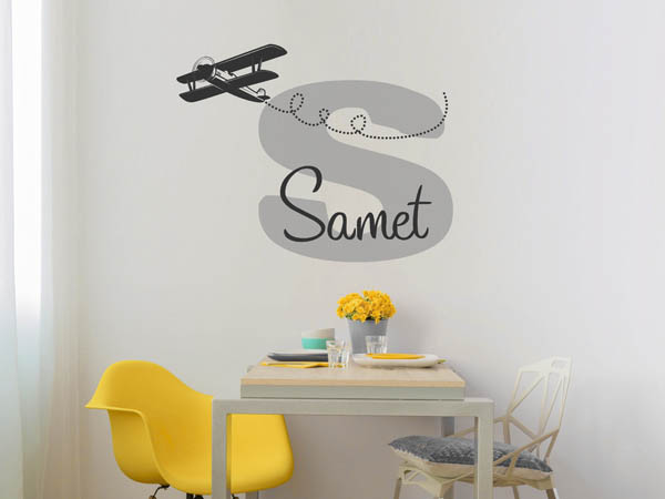 Wandtattoo Samet mit Flugzeug