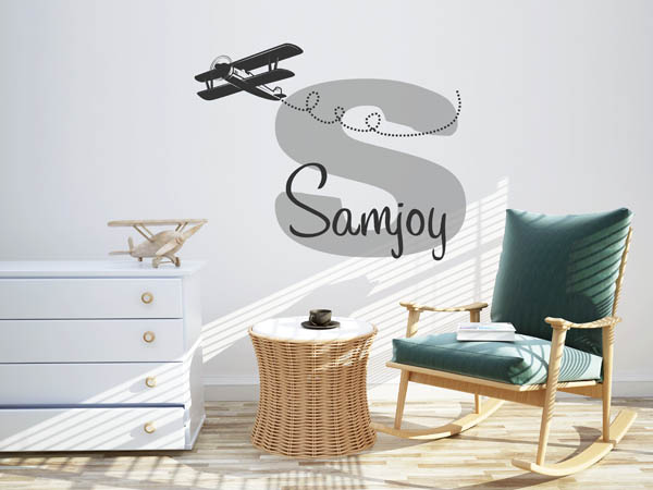 Wandtattoo Samjoy mit Flugzeug