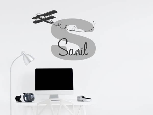 Wandtattoo Sanil mit Flugzeug