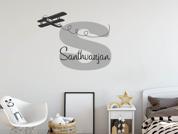 Wandtattoo Santhvarjan mit Flugzeug