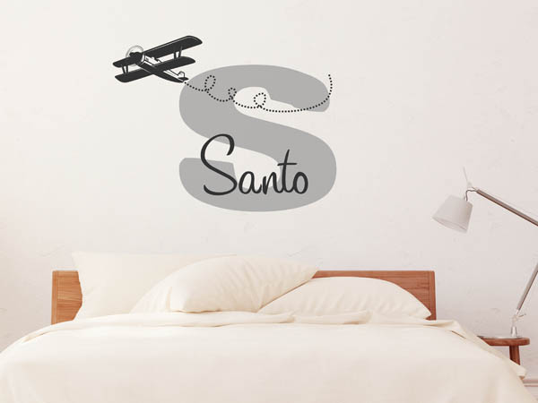 Wandtattoo Santo mit Flugzeug