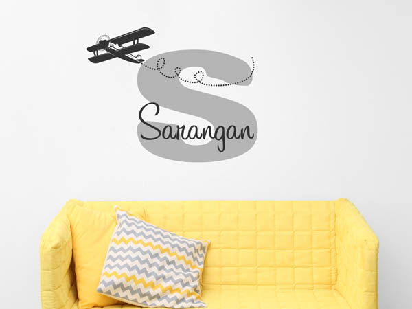 Wandtattoo Sarangan mit Flugzeug