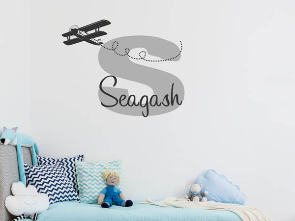 Wandtattoo Seagash mit Flugzeug