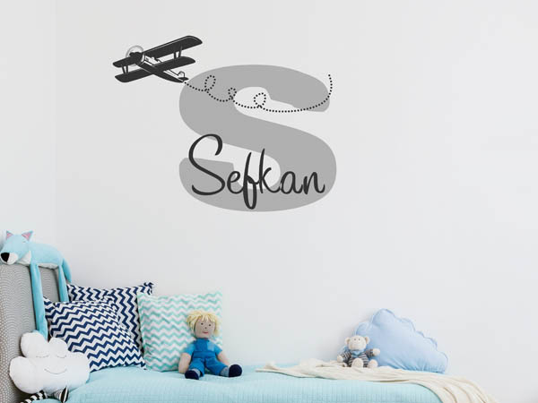 Wandtattoo Sefkan mit Flugzeug