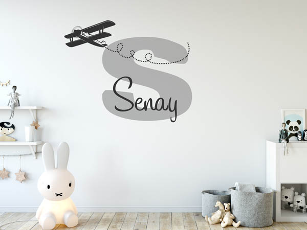 Wandtattoo Senay mit Flugzeug
