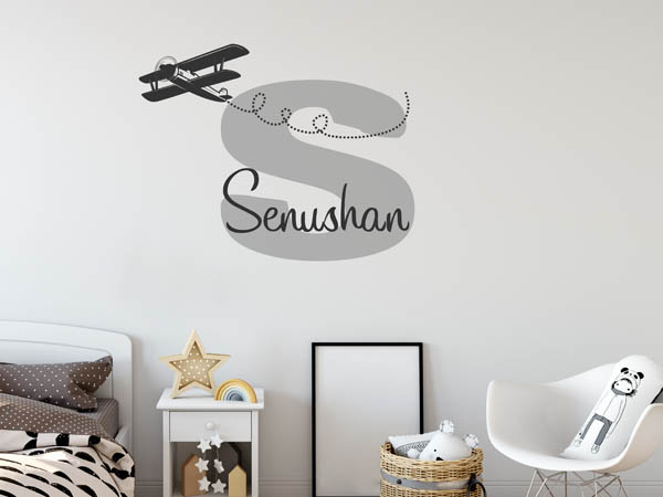 Wandtattoo Senushan mit Flugzeug