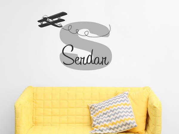 Wandtattoo Serdar mit Flugzeug