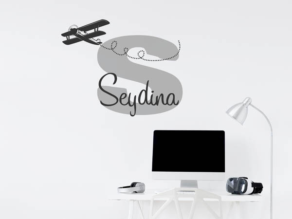 Wandtattoo Seydina mit Flugzeug
