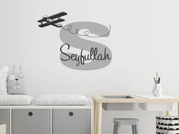 Wandtattoo Seyfullah mit Flugzeug