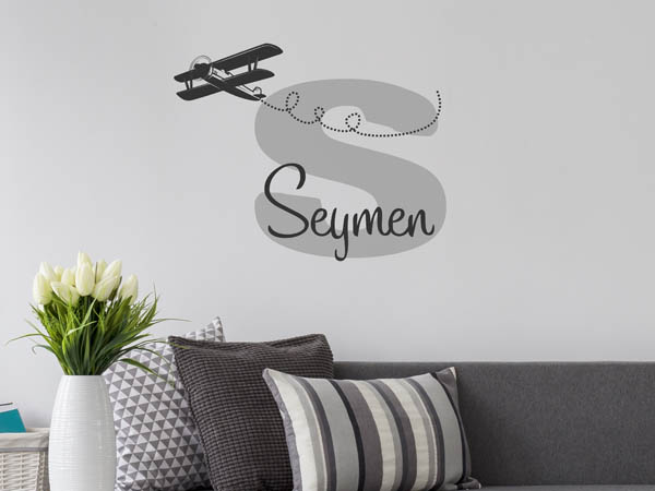 Wandtattoo Seymen mit Flugzeug
