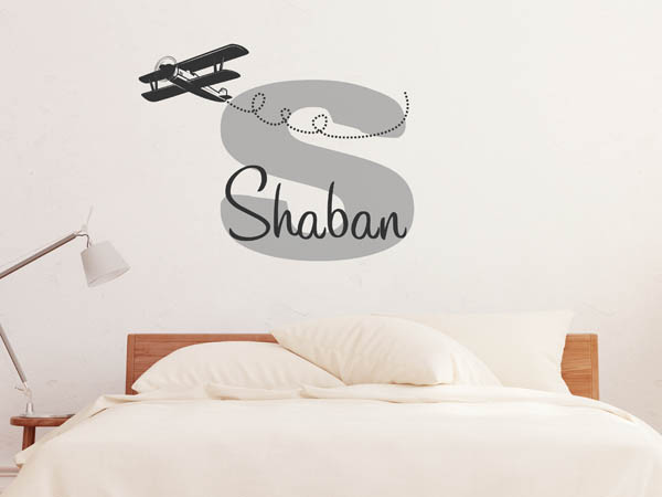 Wandtattoo Shaban mit Flugzeug