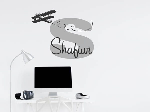 Wandtattoo Shafiur mit Flugzeug