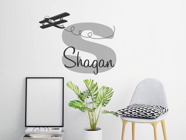 Wandtattoo Shagan mit Flugzeug