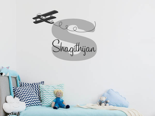 Wandtattoo Shagithijan mit Flugzeug