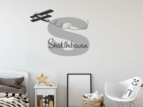 Wandtattoo Shakthibavan mit Flugzeug