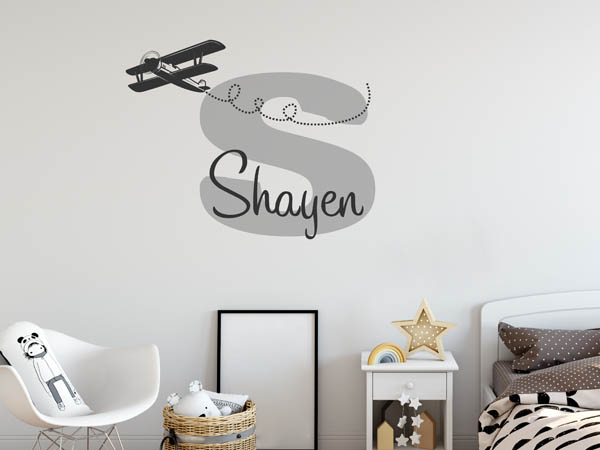 Wandtattoo Shayen mit Flugzeug