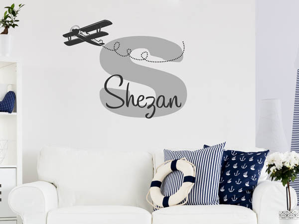 Wandtattoo Shezan mit Flugzeug