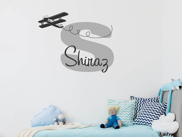 Wandtattoo Shiraz mit Flugzeug