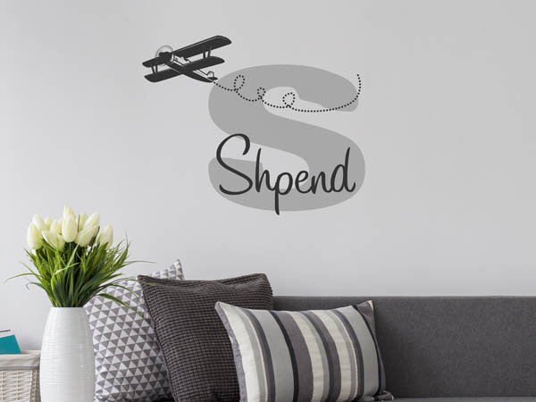 Wandtattoo Shpend mit Flugzeug