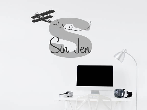 Wandtattoo Sin Jen mit Flugzeug