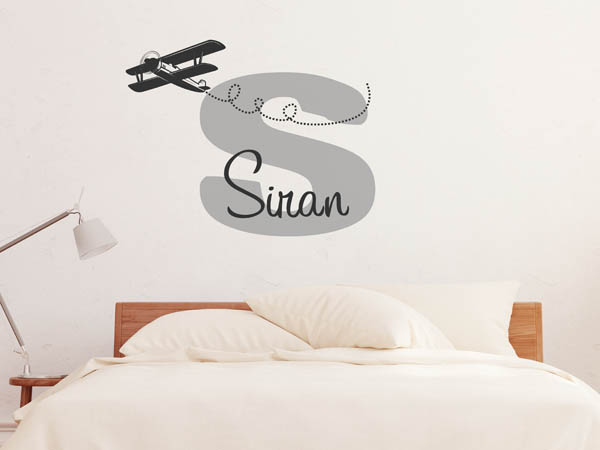 Wandtattoo Siran mit Flugzeug