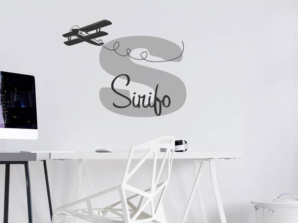Wandtattoo Sirifo mit Flugzeug