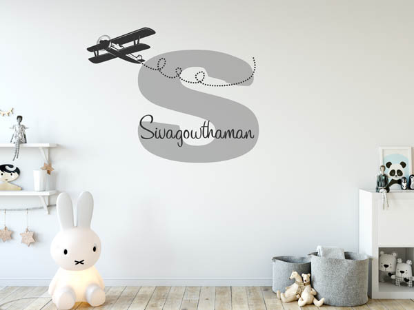 Wandtattoo Sivagowthaman mit Flugzeug